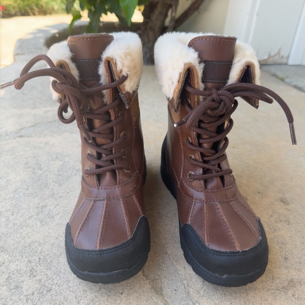 UGG Waterproof Shearling Lace-Up Boots